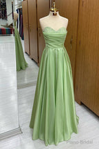 Green Sweetheart Long Sequined Prom Dress