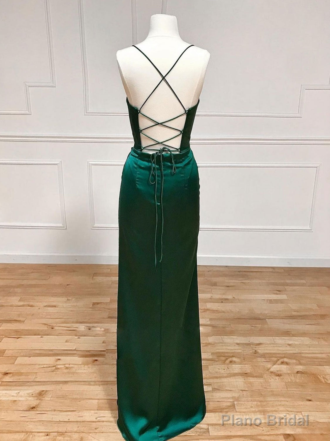 Green Sweetheart Neck Satin Long Prom Dress, Green Evening Dresses Secondary image
