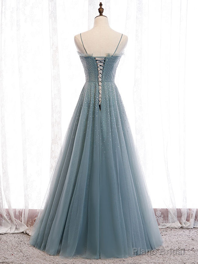 Green Sweetheart Neck Tulle Sequin Long Prom Dress Green Evening Dress Secondary image
