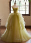 Green Sweetheart Straps Tulle Long Party Dresses Formal Prom Dresses A Line December Wedding Guest Dresses