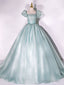 Green Tulle Long Prom Dress, A-Line Tulle Formal Evening Dresses