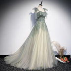 Green Tulle Long Formal Prom Dresses Formal Evening Dresses Formal Evening Dresses
