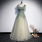 Green Tulle Long Formal Prom Dresses Formal Evening Dresses Formal Evening Dresses