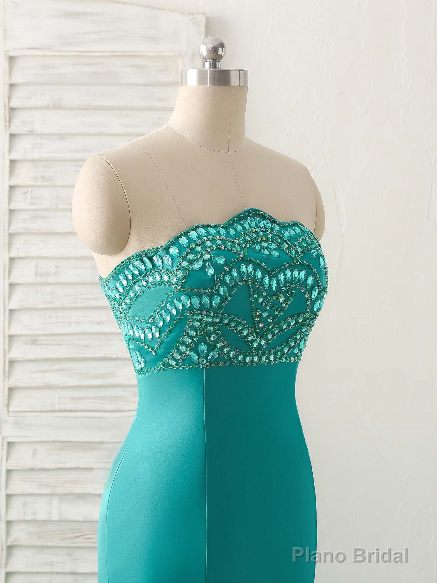 Green Tulle Mermaid Long Prom Dress Green Evening Dress