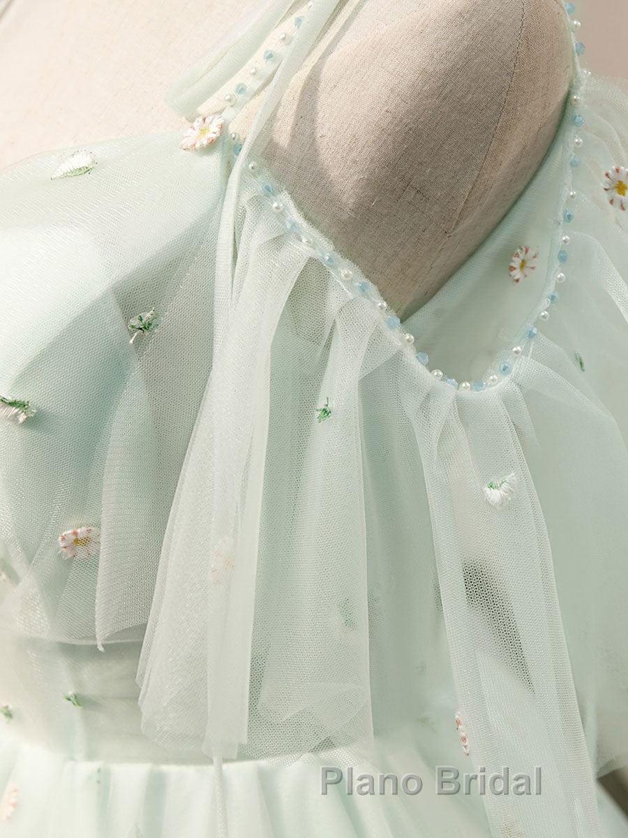 Green tulle short Formal Prom dress, green tulle homecoming dress