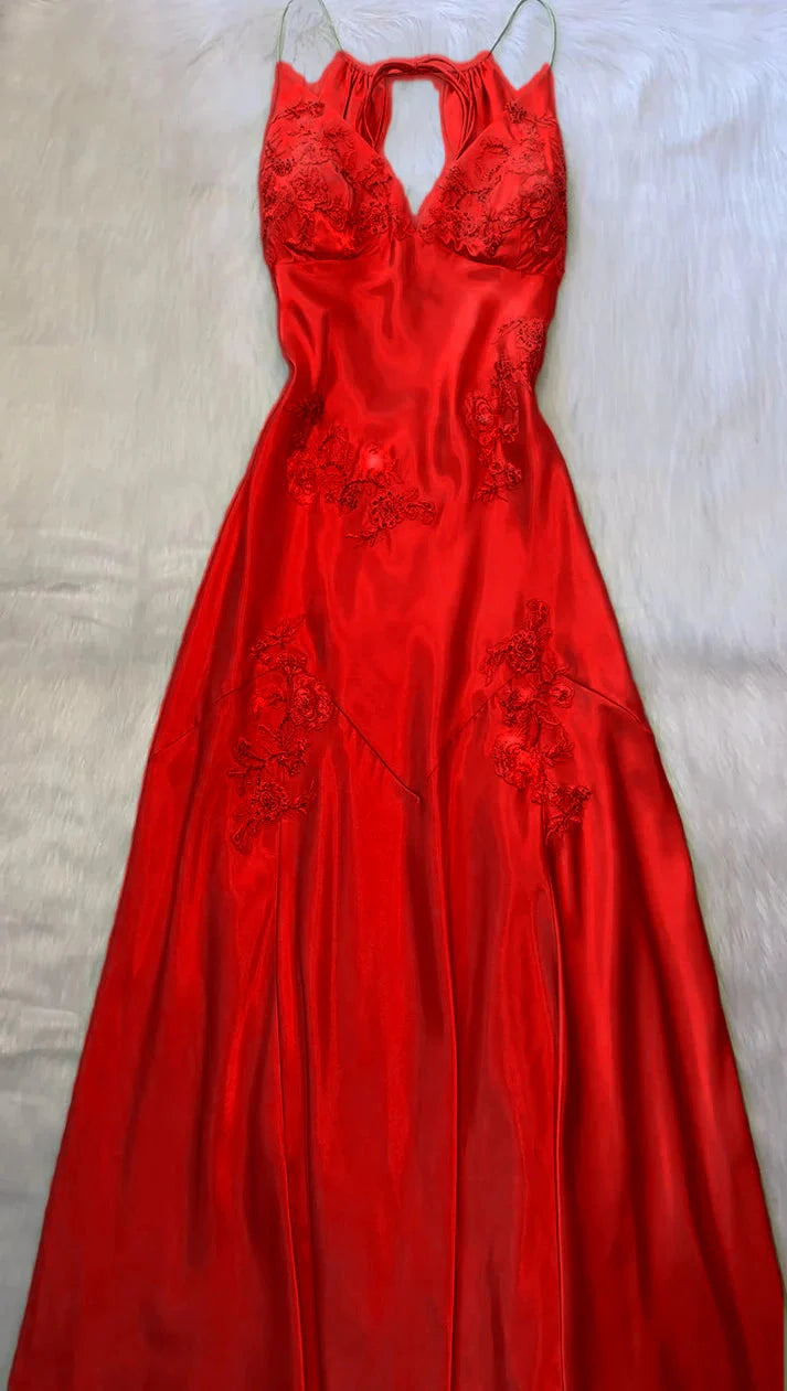 Green V Neck Long Formal Prom Dresses