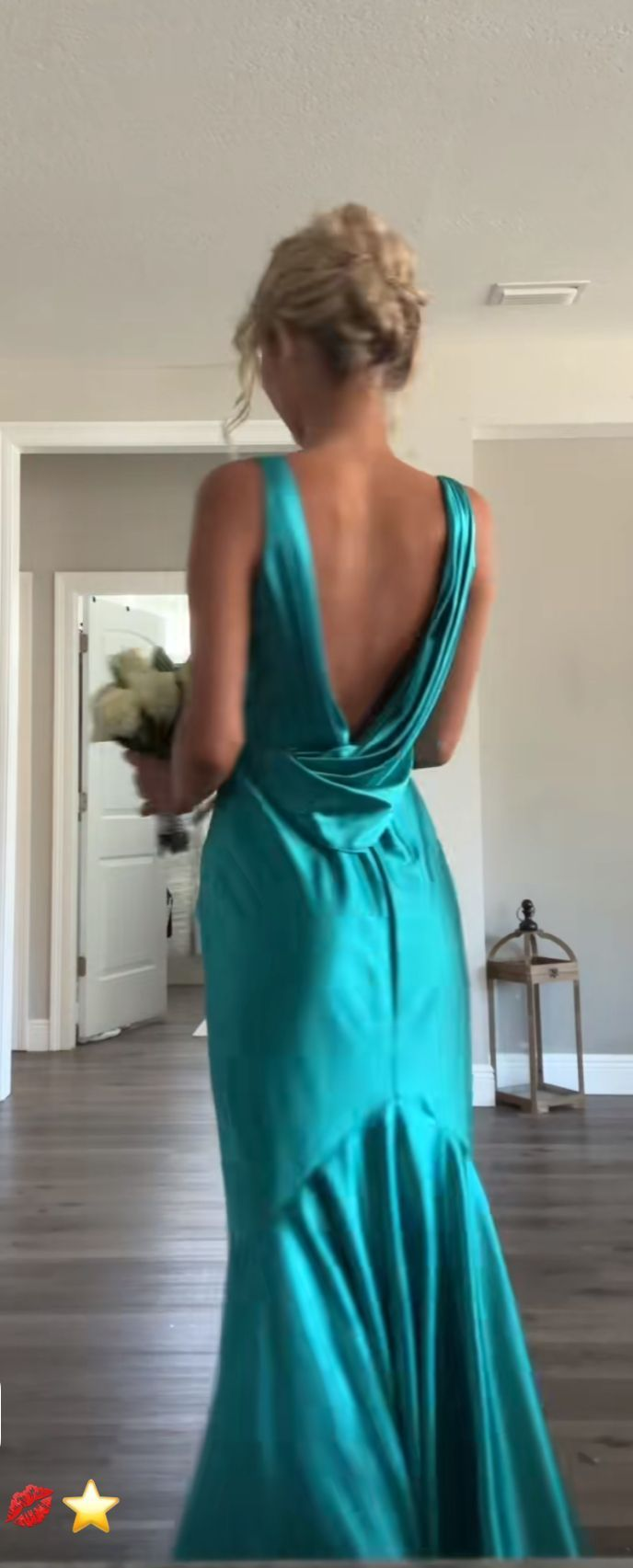 Vintage Satin V-Neck Mermaid Elegant Long Formal Evening Dresses Party Dresses Formal Prom Dresses