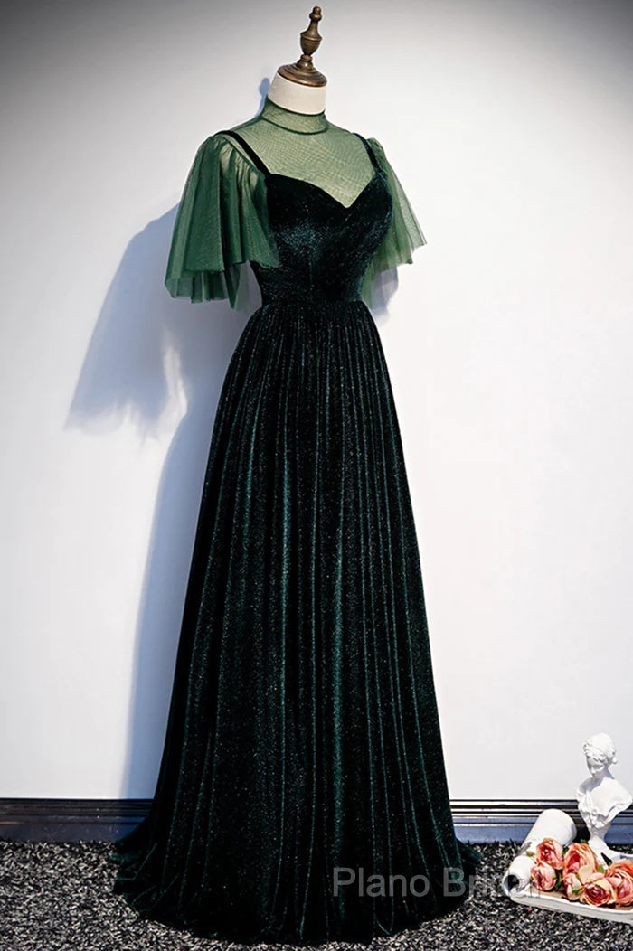 Green Velvet Long A-Line Formal Prom Dresses Formal Dresses Secondary image