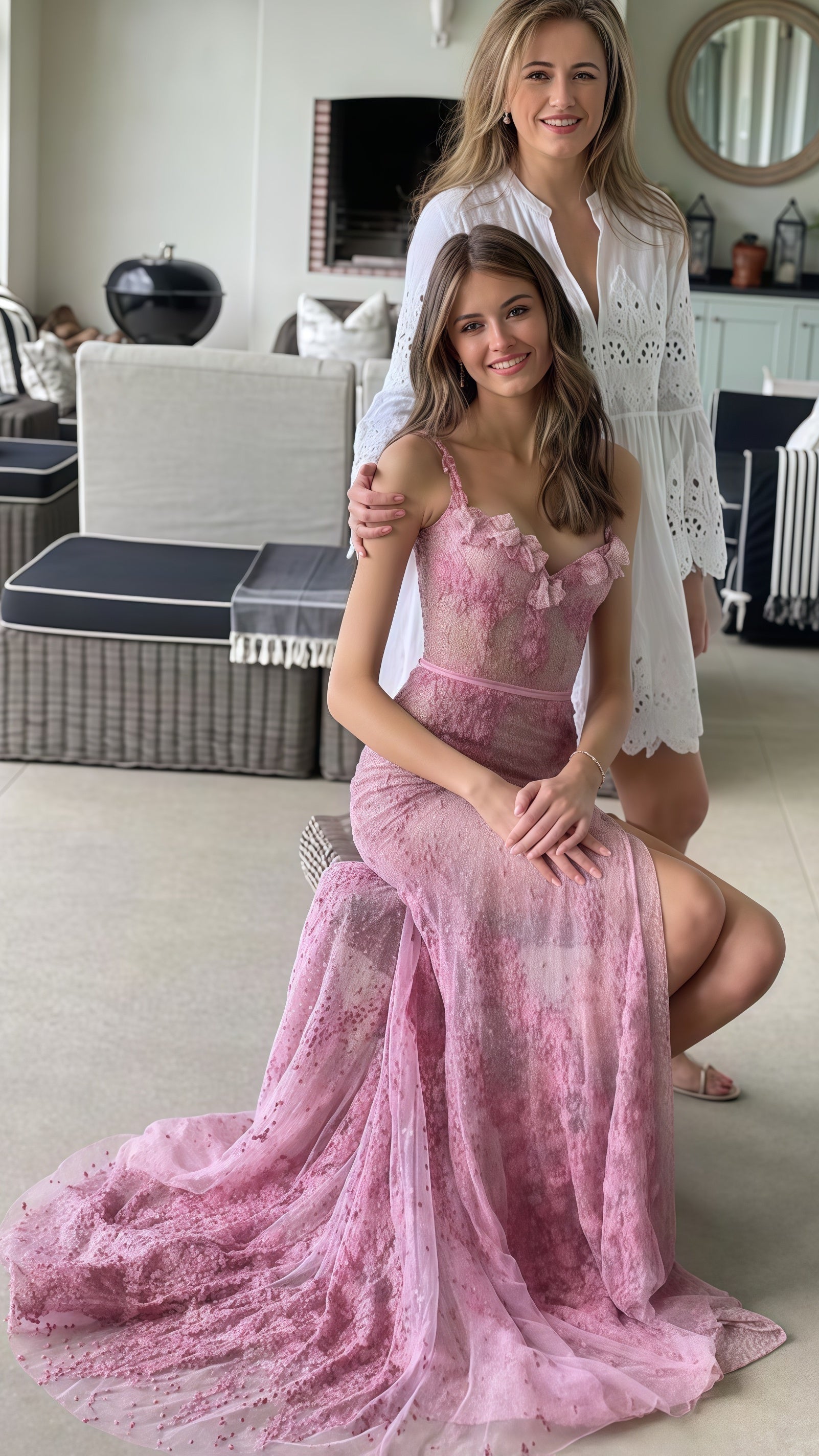Line Pink Long Formal Prom Dresses Party Formal Evening Gowns Secondary image