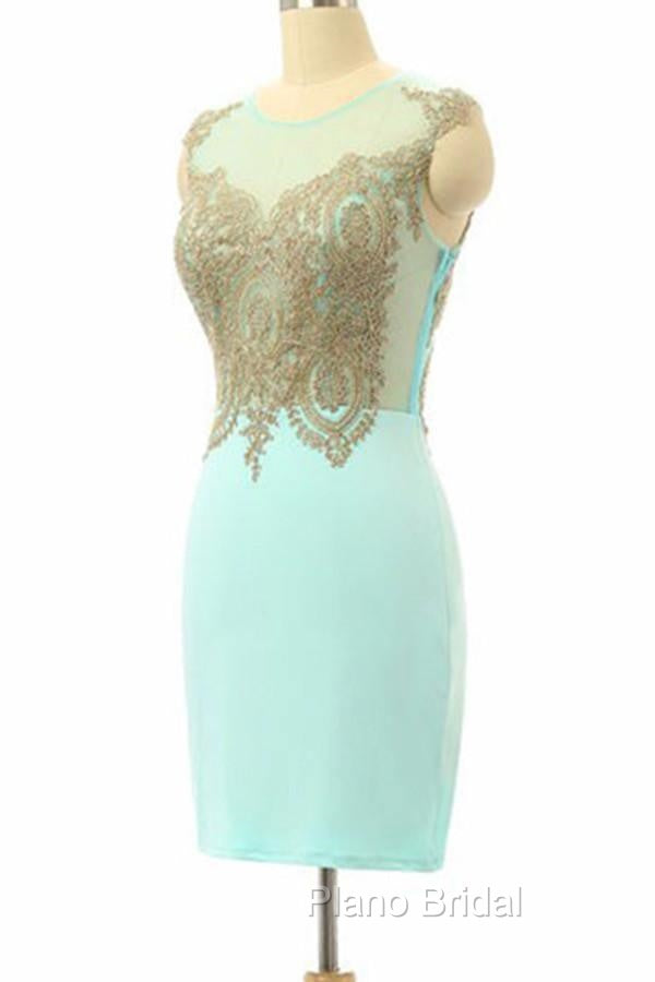 High Quality Sleeveless Short Sheath Mint Homecoming Dresses Secondary image