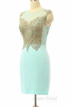 High Quality Sleeveless Short Sheath Mint Homecoming Dresses