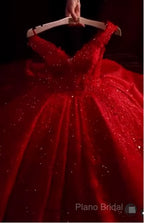 Hot Appliques Ball Gown Dark Green Wedding Dresses Sequin Quinceanera Dresses