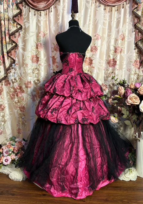Hot Pink Ball Gown Birthday Dresses Vintage Formal Evening Gowns Secondary image