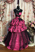Hot Pink Ball Gown Birthday Dresses Vintage Formal Evening Gowns