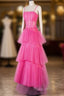 Hot Pink High Low Formal Prom Dresses, Hot Pink High Low Formal Graduation Dresses