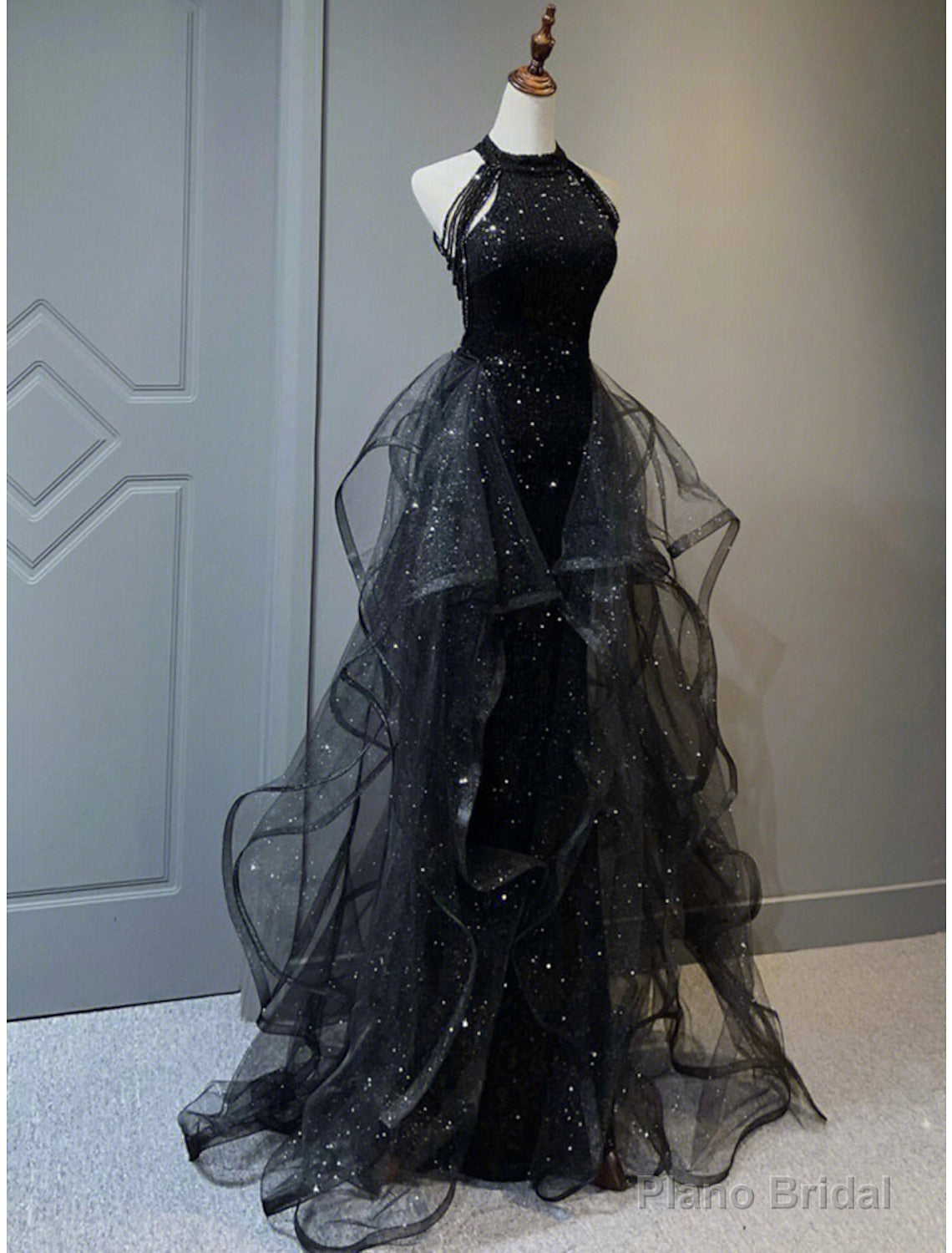 A-Line Prom Black Dress Vintage Dress Wedding Party Birthday Sweep Secondary image