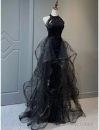 A-Line Prom Black Dress Vintage Dress Wedding Party Birthday Sweep