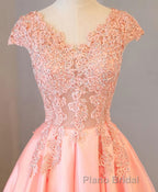 Custom Made V Neck Lace Long Formal Prom Dresses, Lace Evening Dresses