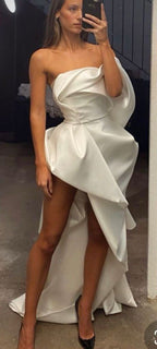 Irregular Satin Wedding Dresses  Formal Prom Dresses Formal Evening Gown Party Dresses