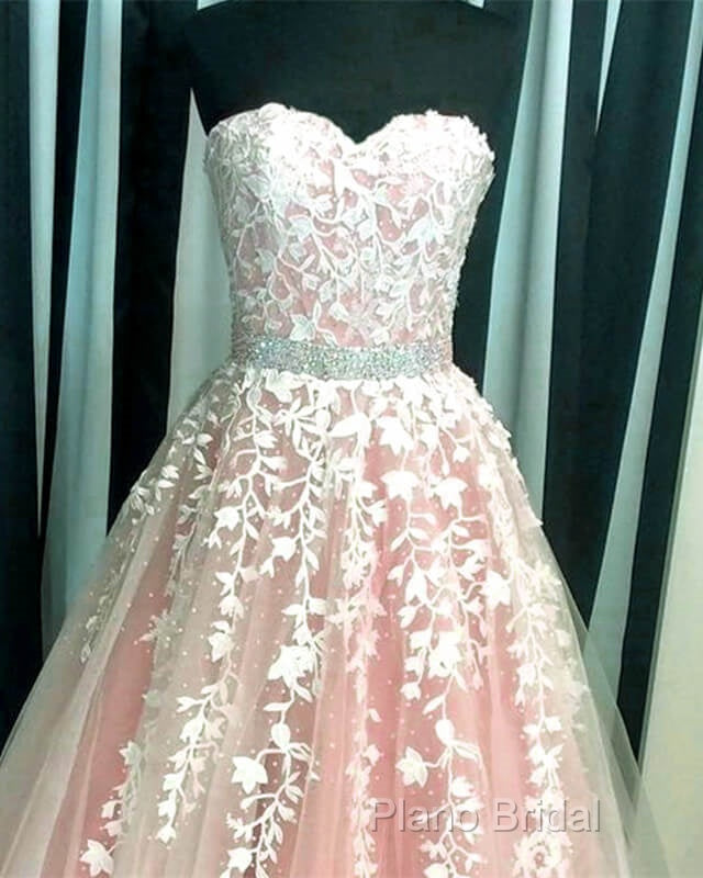 Ivory And Blush Ball Gown Sweetheart Dresses Secondary image