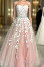 Ivory And Blush Ball Gown Sweetheart Dresses