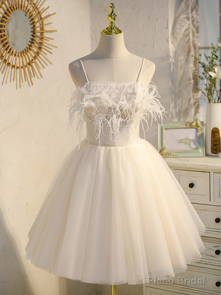 Ivory Tulle Short Straps Party Dress Homecoming Dresses, Cute Prom Dress 2025 Secondary image