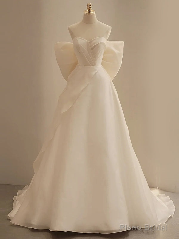 Ivory Tulle Sweetheart Bow Wedding Dress Main image