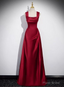 A Line Red Long Prom Dress Party Dress Elegant Birthday Party Dress