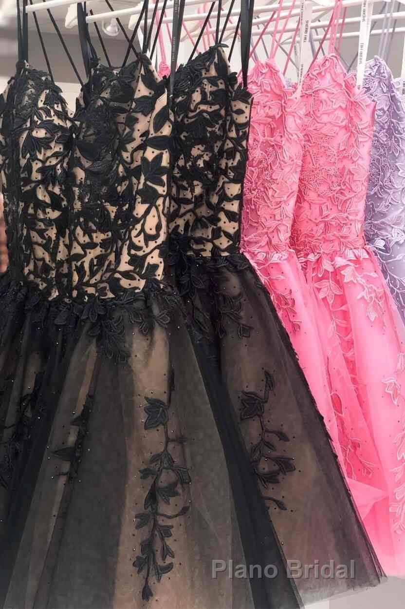 Lace Applique A-line Homecoming Dresses Short Formal Prom Dresses,Semi Prom Dresses
