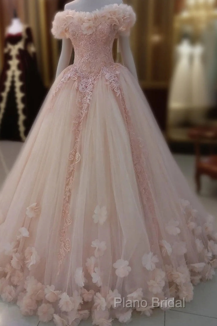 Lace Appliques Ball Gown Quinceanera Dresses Tulle Flowers Main image
