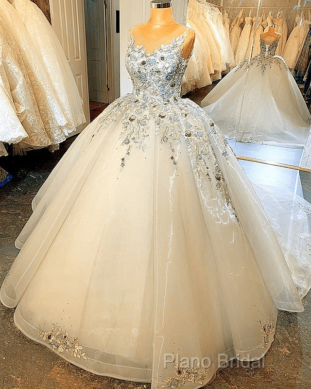 Lace Embroidery Quinceanera Dresses Ball Gown Sheer Neck Secondary image