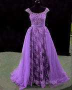 Lace Mermaid Formal Prom Dresses Spaghetti Straps Removable Train