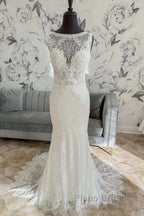 Lace Open Back Mermaid Long Wedding Dresses