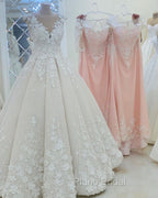 Lace Princess Wedding Dresses Cap Sleeves