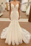 Lace Straps Backless Trumpet Long Wedding Dresses