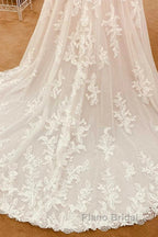 Lace Sweetheart Straps A-Line Long Bridal Gown
