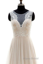 Lace Tulle A-line Floor Length Wedding Dress