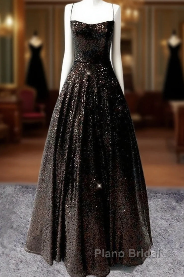 Lace Up Back Formal Prom Dresses Sequins Ball Gown Main image
