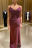 Lace-Up Burgundy Pleated Chiffon Bridesmaid Dresses
