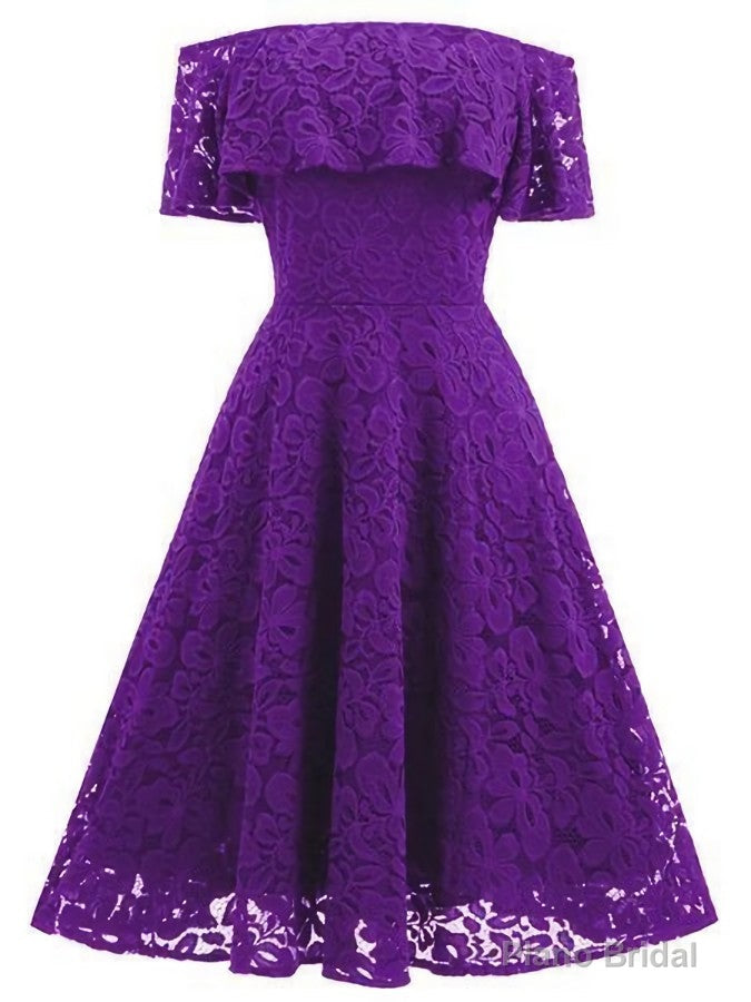 Lace Womens Off-The-Shoulder Sleeveless Lace homecoming Dress Main image