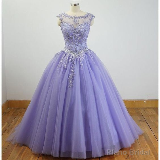 Lavender Ball Gown Quinceanera Dresses Lace Appliqued Dress Main image