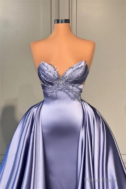 Lavender Long Glitter Sleeveless Prom Dress With Beads A-line Secondary image