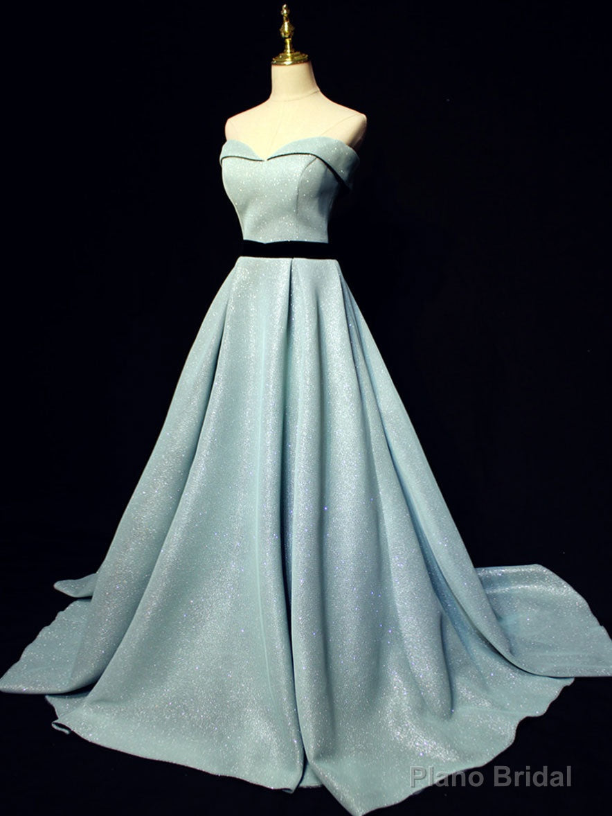 Light Blue A line Long Prom  Dress, Blue  Formal Evening Dresses Secondary image
