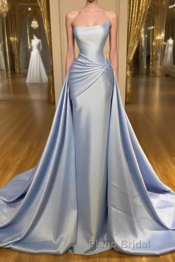 Light Blue A-line Sleeveless Graduation Dresses Long Fabulous Formal Prom Dresses