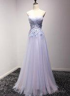 Light Blue and Pink Charming Sweetheart Lace Party Dress , Formal Dress , Formal Gowns
