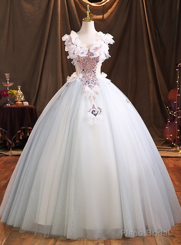 Light Blue Tulle Sequins Quinceanera Dresses Main image
