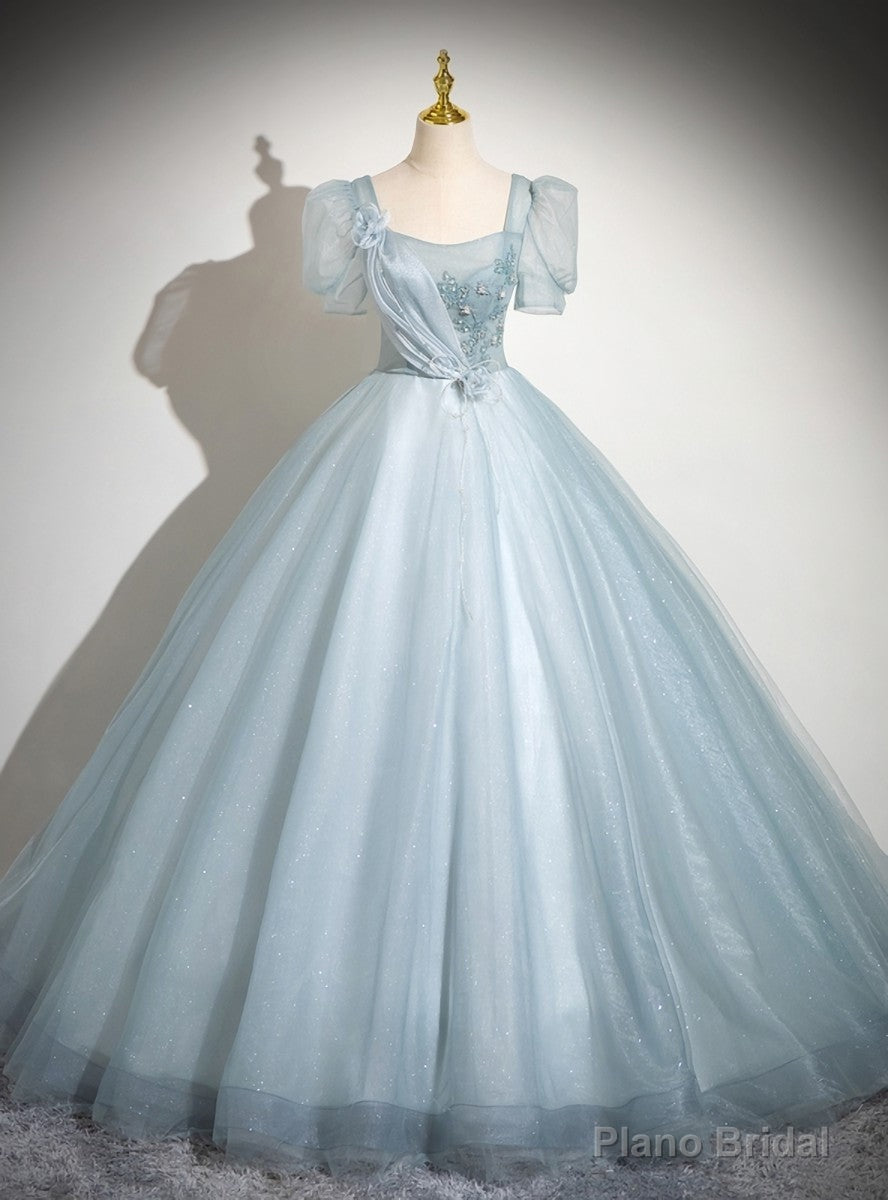Light blue Tulle Short Sleeve Quinceanera Dress Main image