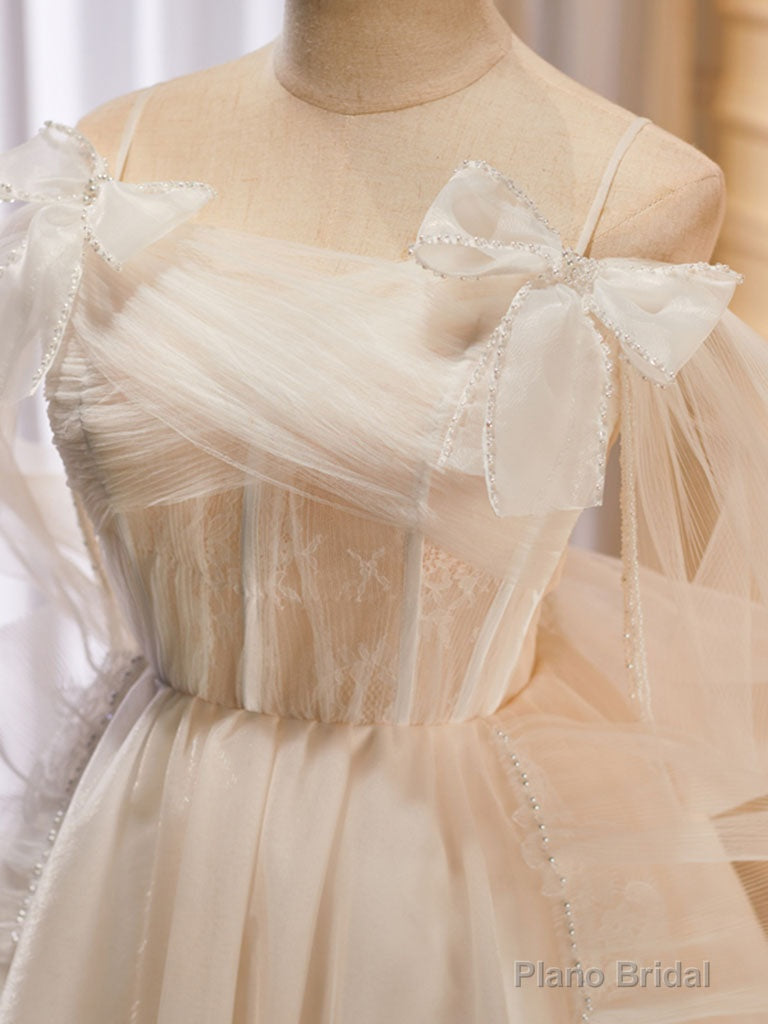 Light Champagne Puffy Short Prom Dress, Puffy Homecoming Dress Secondary image