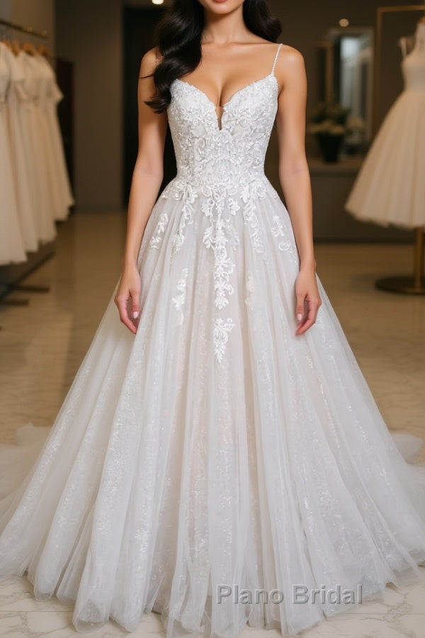 Light champagne tulle lace long Formal Prom dress lace formal dress Main image