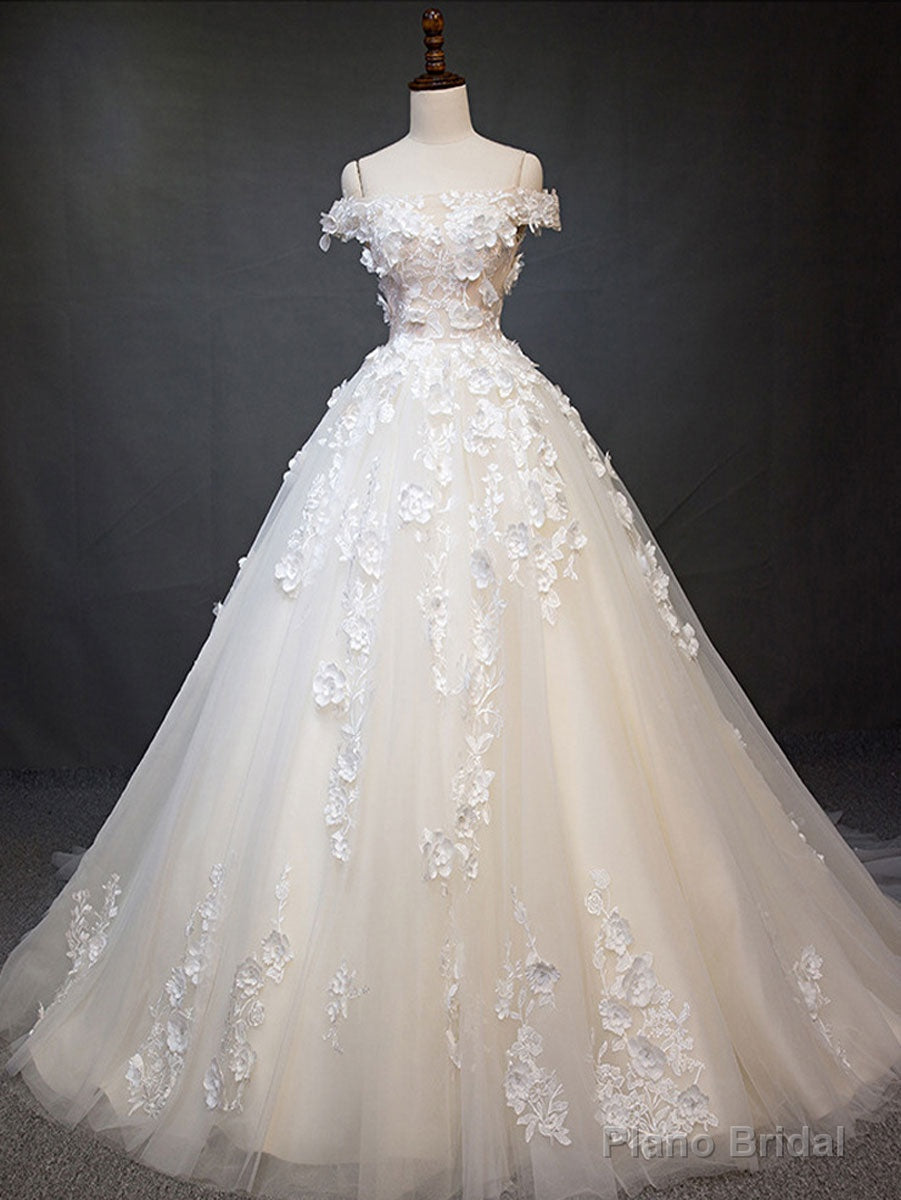 Light Champagne Tulle Lace Long Prom Dress, Lace Tulle Evening Dress Secondary image